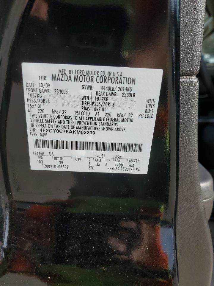 2010 Mazda Tribute I VIN: 4F2CY0C76AKM02299 Lot: 91715025