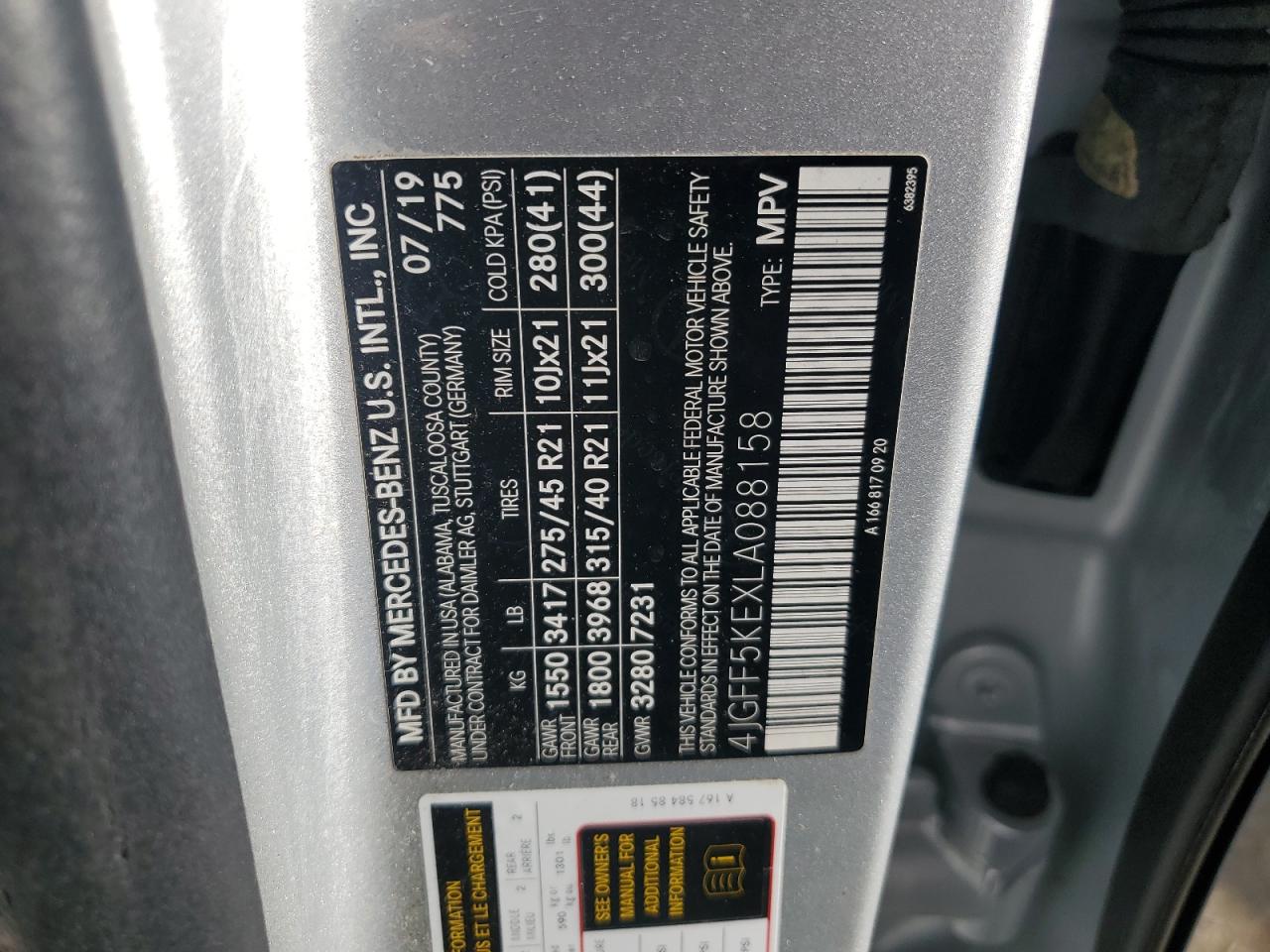 2020 Mercedes-Benz Gls 450 4Matic VIN: 4JGFF5KEXLA088158 Lot: 90669465