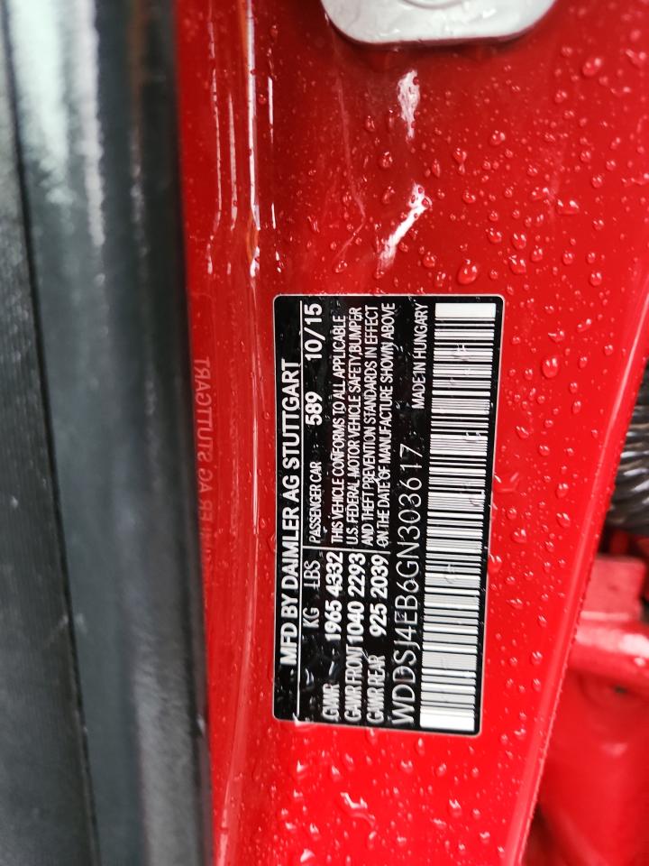 2016 Mercedes-Benz Cla 250 VIN: WDDSJ4EB6GN303617 Lot: 93430615