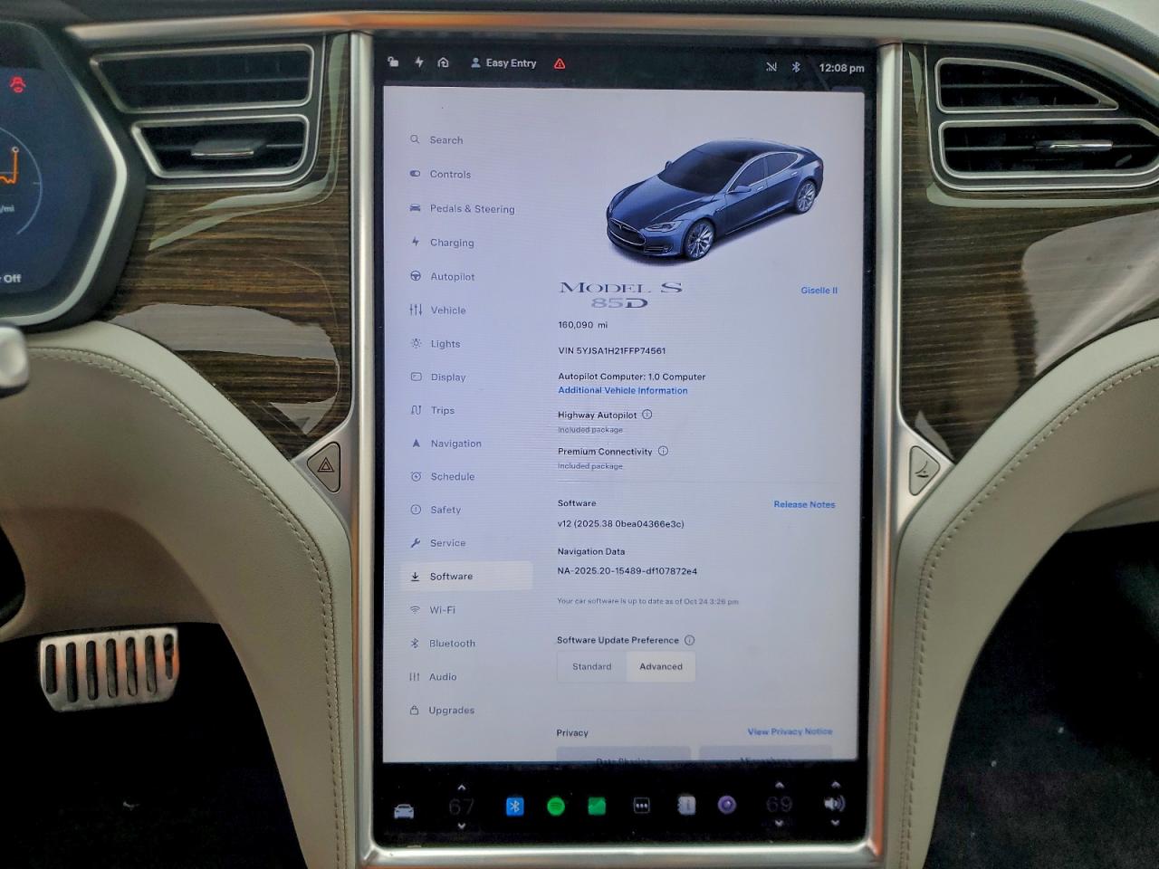 2015 Tesla Model S 85D VIN: 5YJSA1H21FFP74561 Lot: 94565865