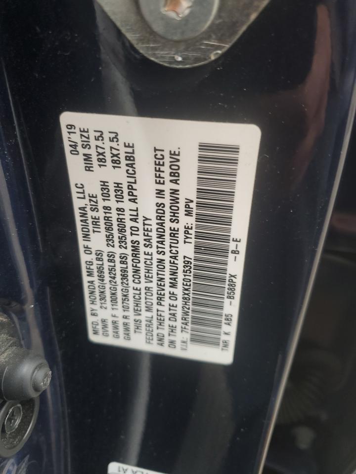 2019 Honda Cr-V Exl VIN: 7FARW2H8XKE015397 Lot: 93645175