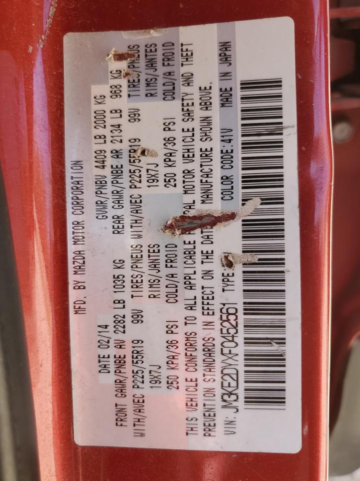 2015 Mazda Cx-5 Gt VIN: JM3KE2DYXF0452561 Lot: 92124785