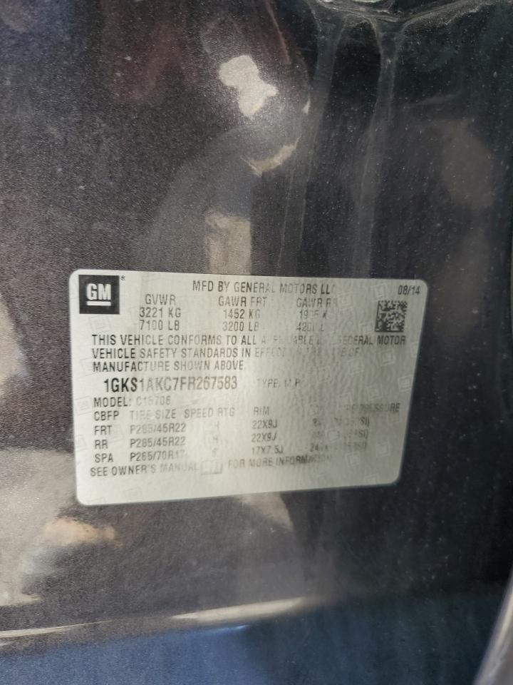 2015 GMC Yukon Sle VIN: 1GKS1AKC7FR267583 Lot: 93015855