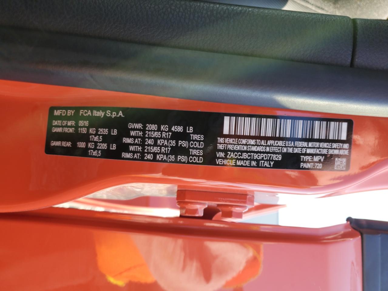 2016 Jeep Renegade Trailhawk VIN: ZACCJBCT9GPD77829 Lot: 91142145