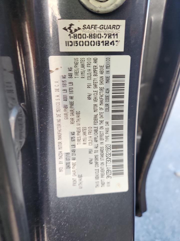 2016 Mazda 3 Sport VIN: 3MZBM1T73GM321563 Lot: 90987525