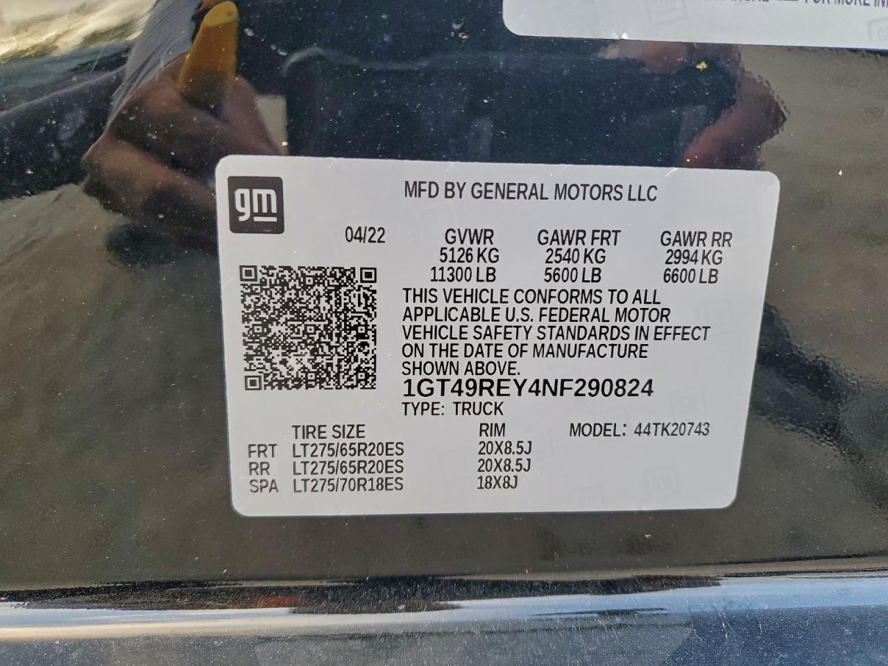 2022 GMC Sierra K2500 Denali VIN: 1GT49REY4NF290824 Lot: 91623695