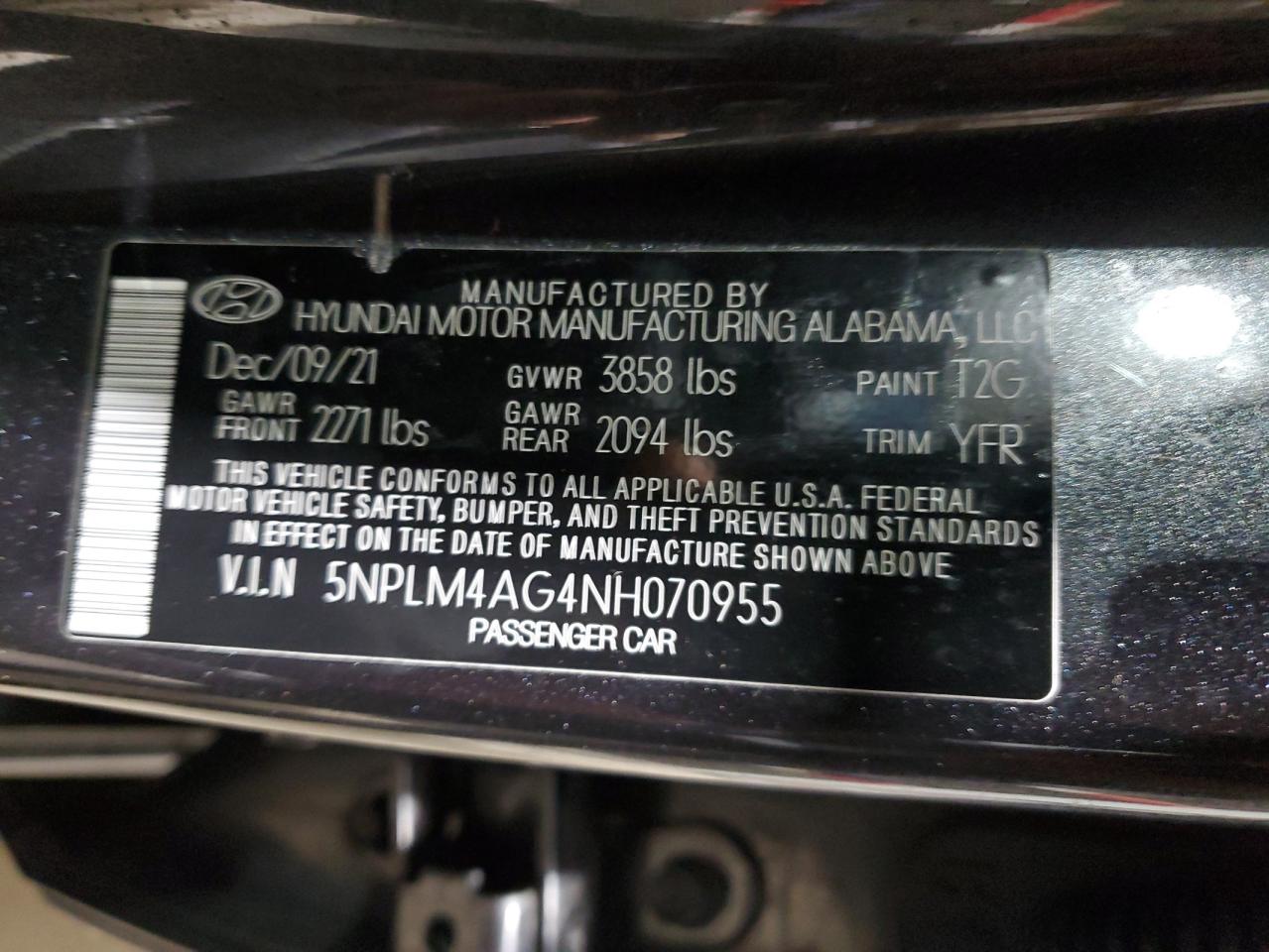 2022 Hyundai Elantra Sel VIN: 5NPLM4AG4NH070955 Lot: 91776405