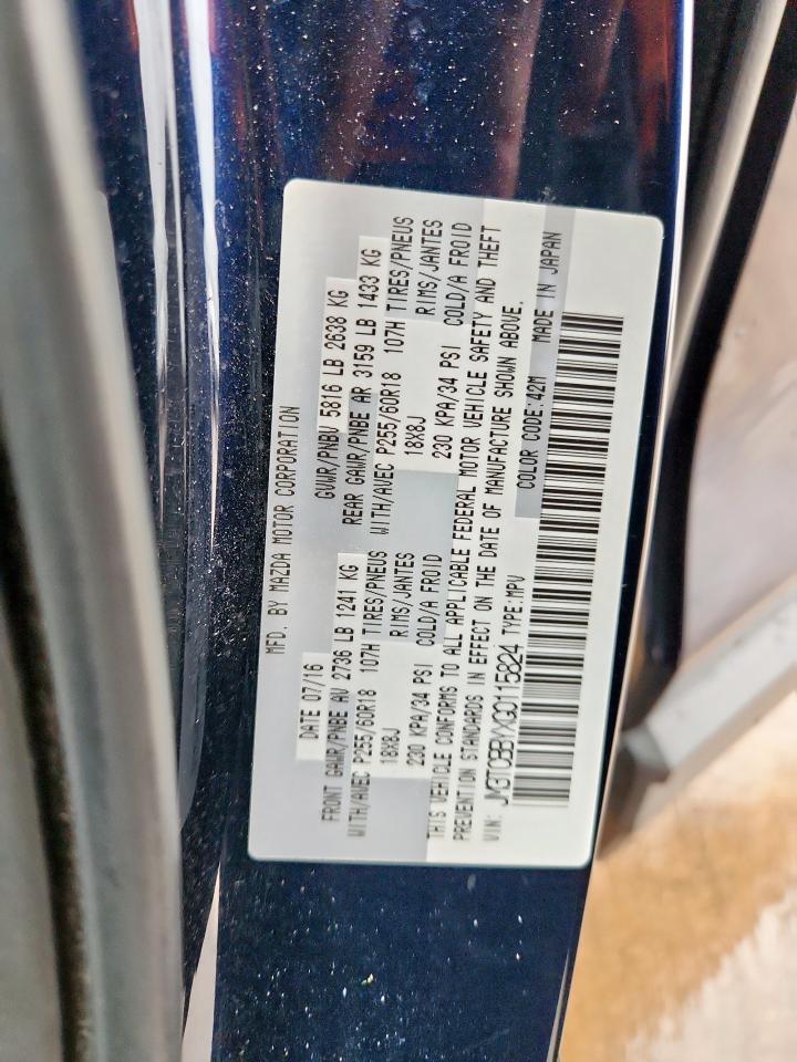 2016 Mazda Cx-9 Touring VIN: JM3TCBBYXG0115824 Lot: 93928735