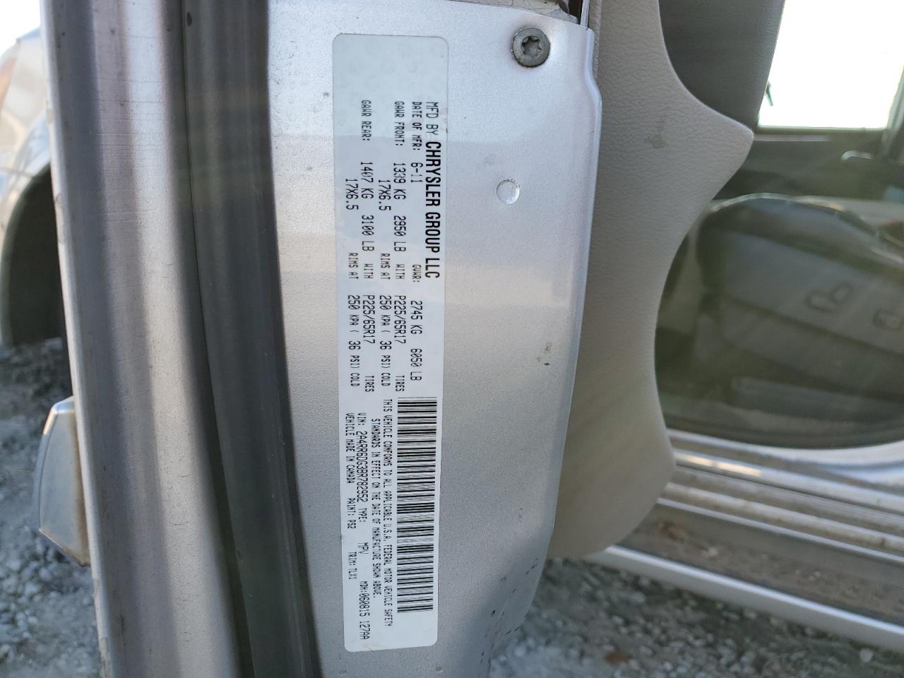 2011 Chrysler Town & Country Limited VIN: 2A4RR6DG3BR782952 Lot: 93008625