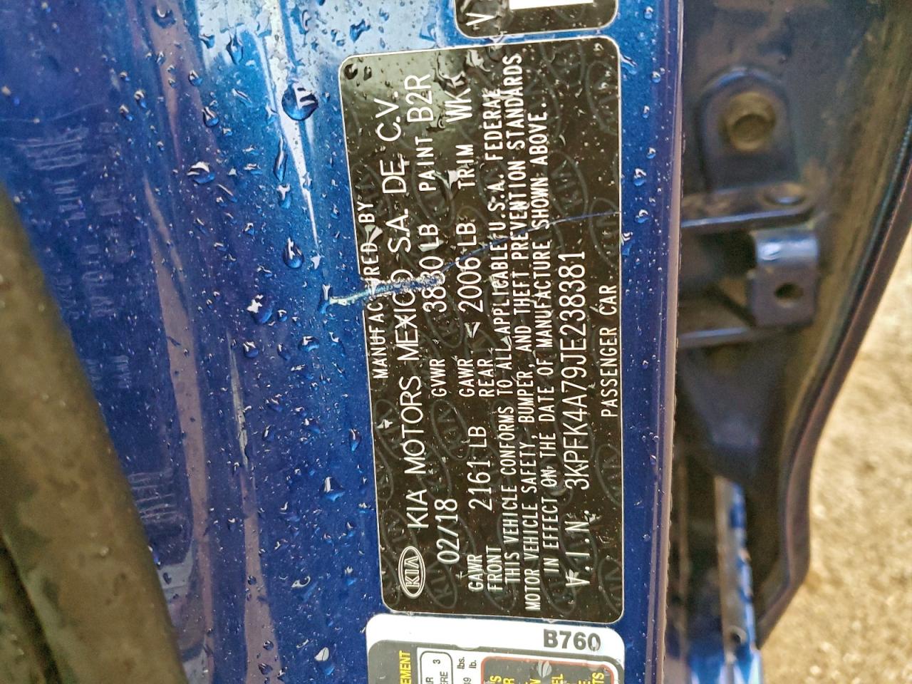 2018 Kia Forte Lx VIN: 3KPFK4A79JE238381 Lot: 94452085