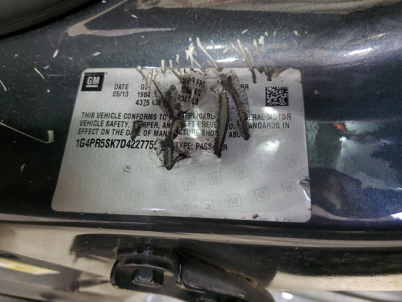 2013 Buick Verano Convenience VIN: 1G4PR5SK7D4227759 Lot: 93079855