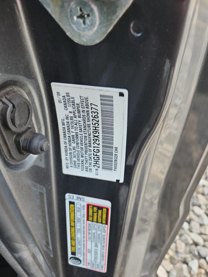 2009 Honda Civic Exl VIN: 2HGFG129X9H526377 Lot: 93528295