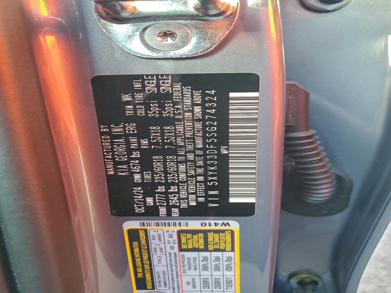 2025 Kia Sportage Ex VIN: 5XYK33DF5SG274324 Lot: 94035635