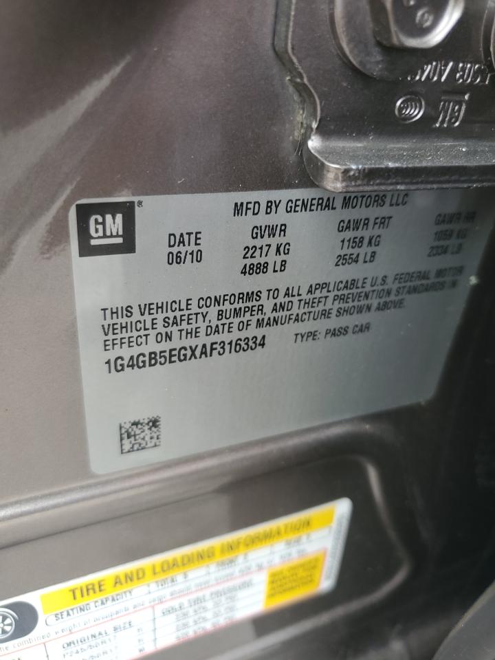 2010 Buick Lacrosse Cx VIN: 1G4GB5EGXAF316334 Lot: 93894345