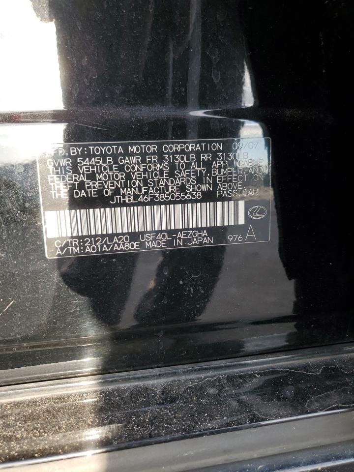 2008 Lexus Ls 460 VIN: JTHBL46F385055638 Lot: 91874295