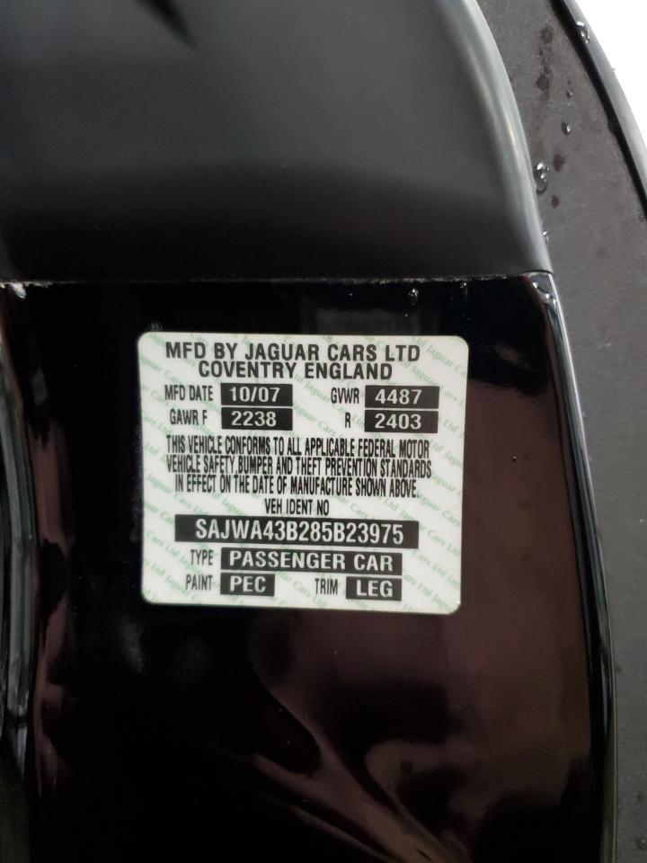2008 Jaguar Xk VIN: SAJWA43B285B23975 Lot: 91118825