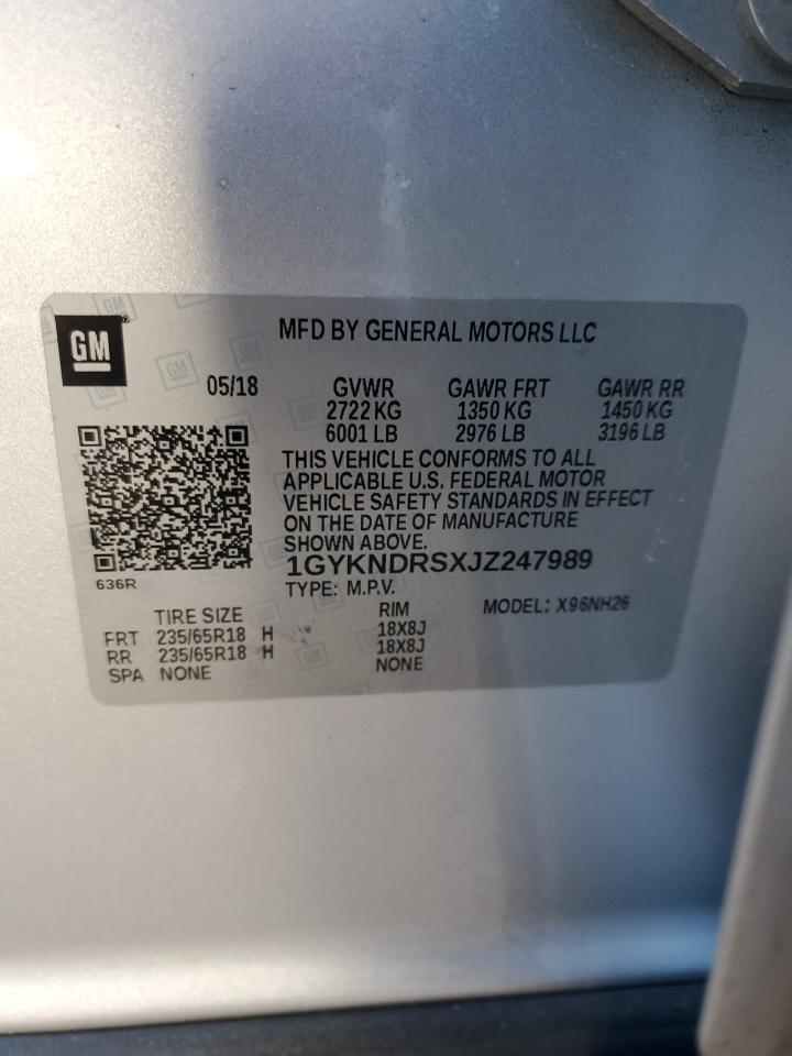 2018 Cadillac Xt5 Luxury VIN: 1GYKNDRSXJZ247989 Lot: 93005655