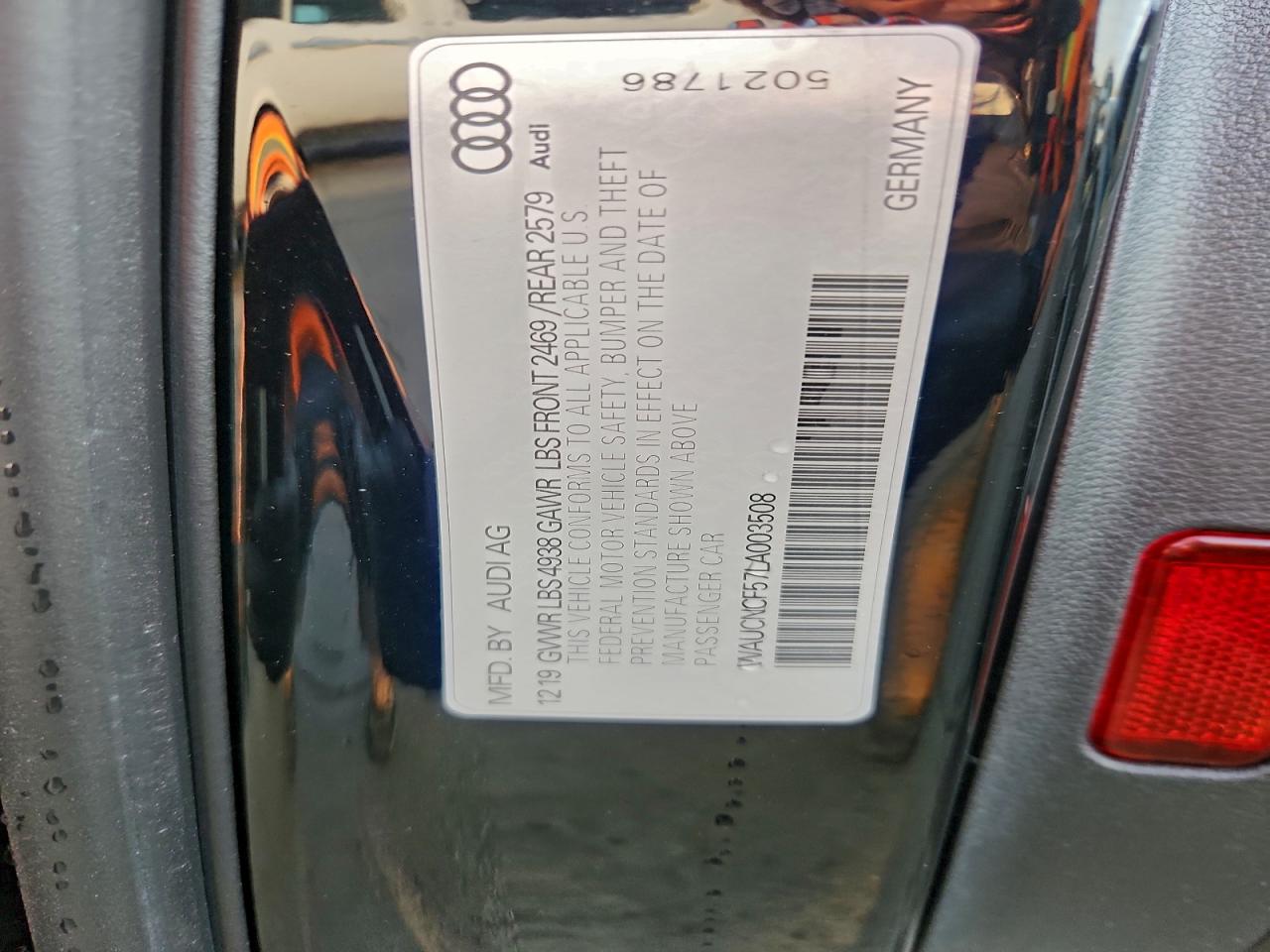 2020 Audi A5 Premium Plus VIN: WAUCNCF57LA003508 Lot: 93782145