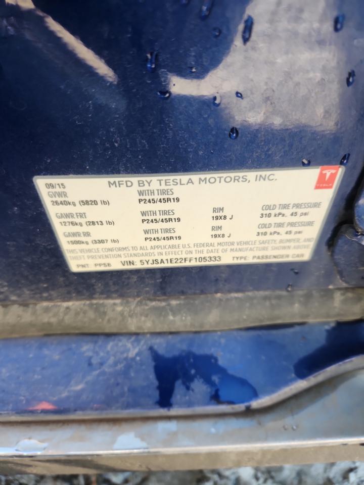 2015 Tesla Model S VIN: 5YJSA1E22FF105333 Lot: 90447015