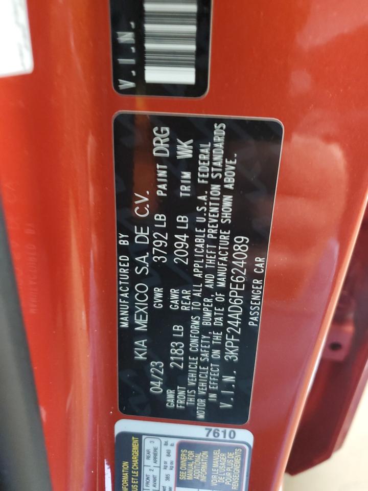 2023 Kia Forte Lx VIN: 3KPF24AD6PE624089 Lot: 93774365