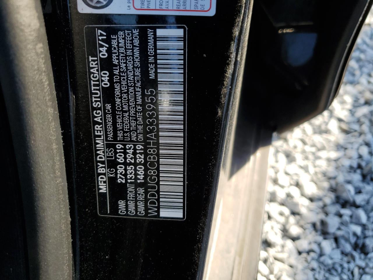 2017 Mercedes-Benz S 550 VIN: WDDUG8CB8HA333955 Lot: 93261365