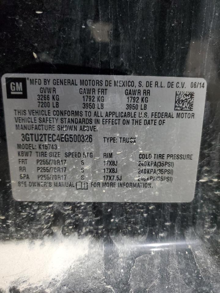 2014 GMC Sierra K1500 VIN: 3GTU2TEC4EG500326 Lot: 93062895