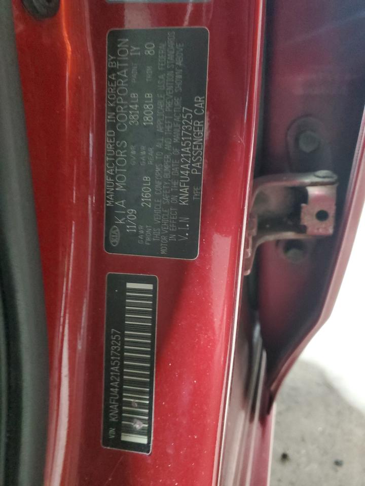 2010 Kia Forte Ex VIN: KNAFU4A21A5173257 Lot: 91727205