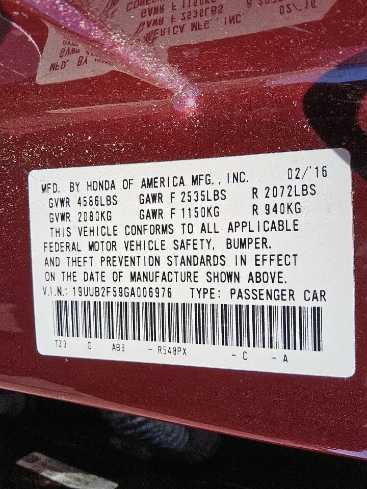 2016 Acura Tlx Tech VIN: 19UUB2F59GA006976 Lot: 90374645