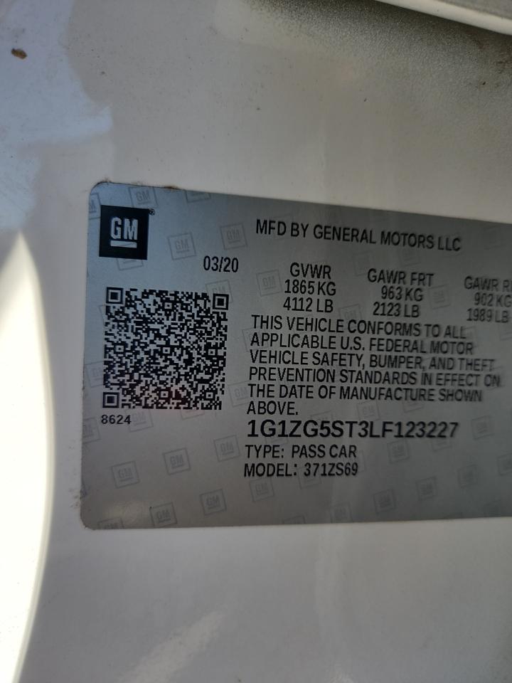 2020 Chevrolet Malibu Rs VIN: 1G1ZG5ST3LF123227 Lot: 91287485