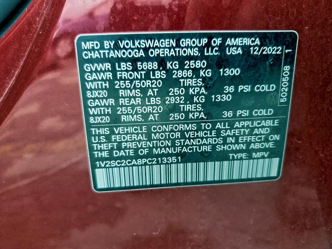 2023 Volkswagen Atlas Cross Sport Sel R-Line VIN: 1V2SC2CA8PC213351 Lot: 94346075