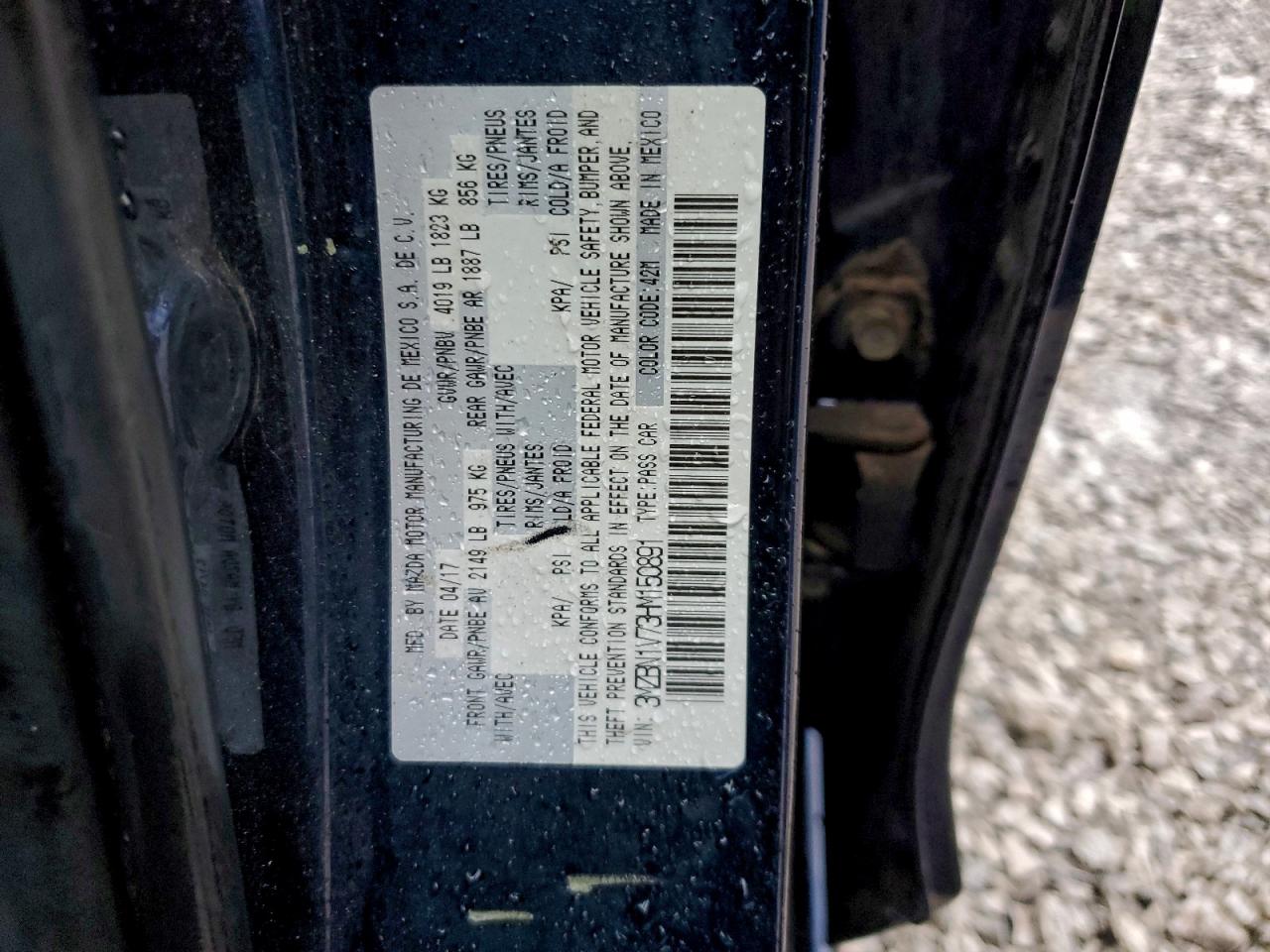 2017 Mazda 3 Touring VIN: 3MZBN1V73HM150891 Lot: 94183165