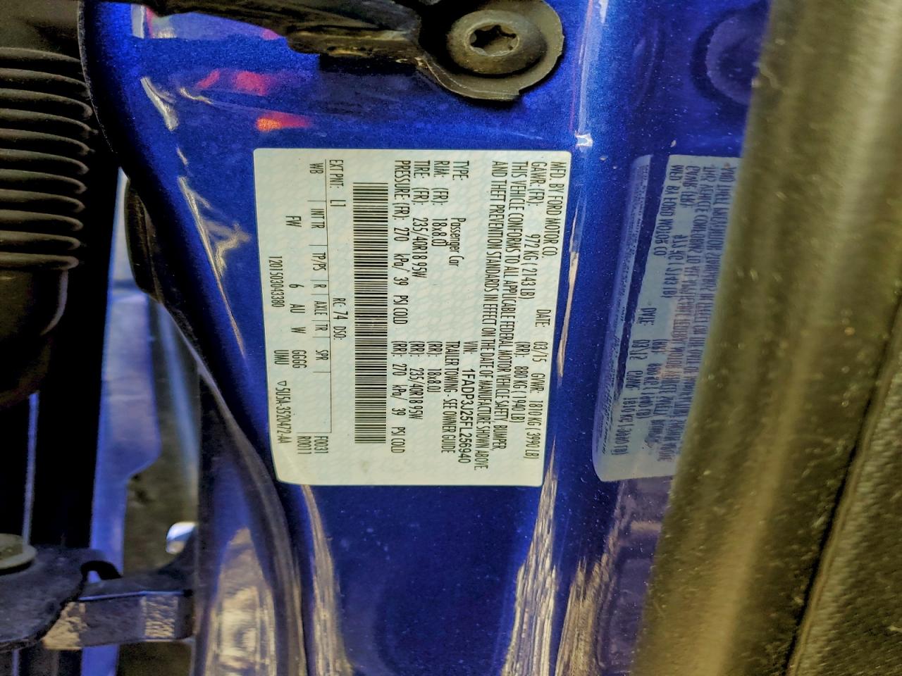 2015 Ford Focus Titanium VIN: 1FADP3J25FL256940 Lot: 94465575