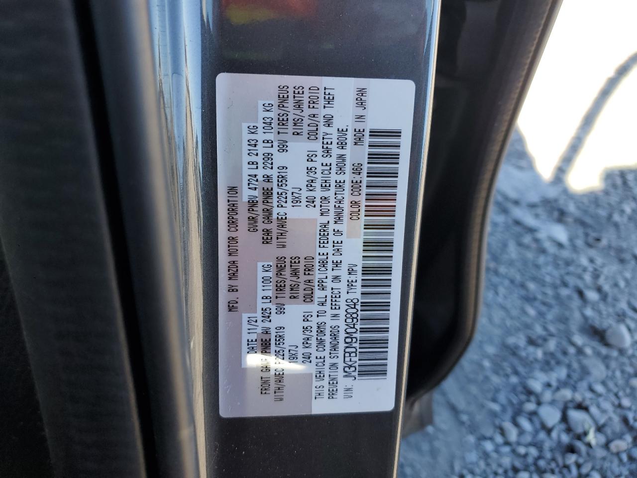 2021 Mazda Cx-5 Grand Touring VIN: JM3KFBDM9M0498048 Lot: 90604925