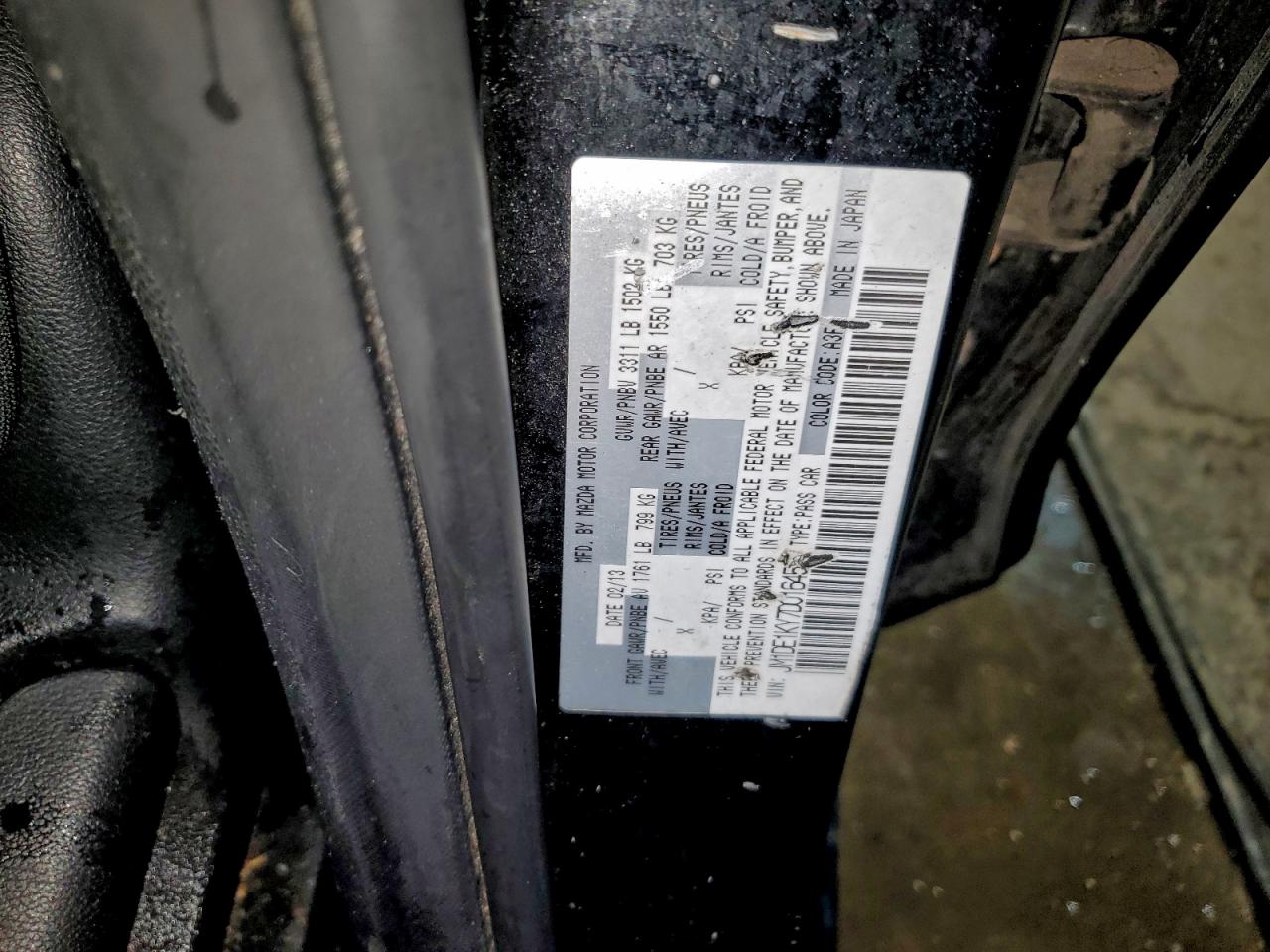 2013 Mazda Mazda2 VIN: JM1DE1KY7D0164587 Lot: 94499095