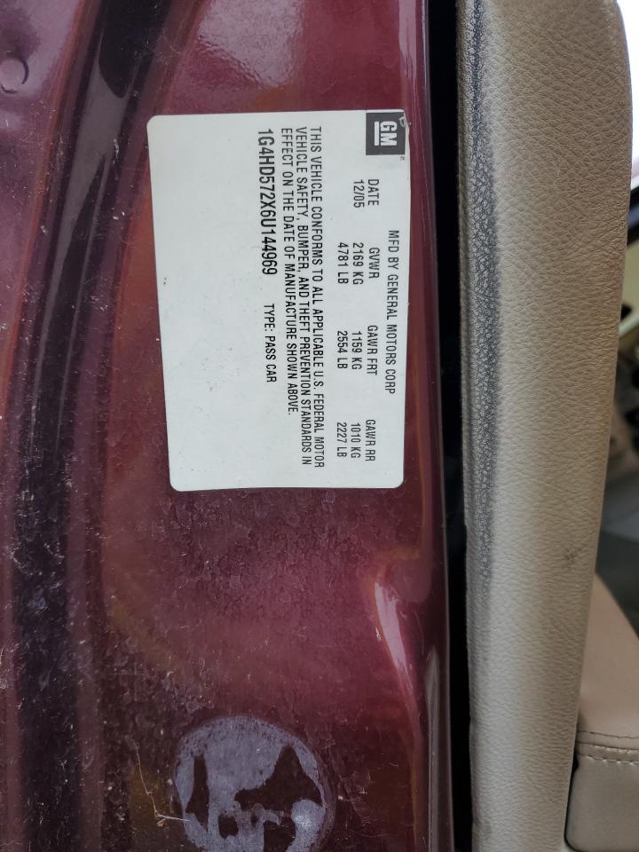 2006 Buick Lucerne Cxl VIN: 1G4HD572X6U144969 Lot: 91443135