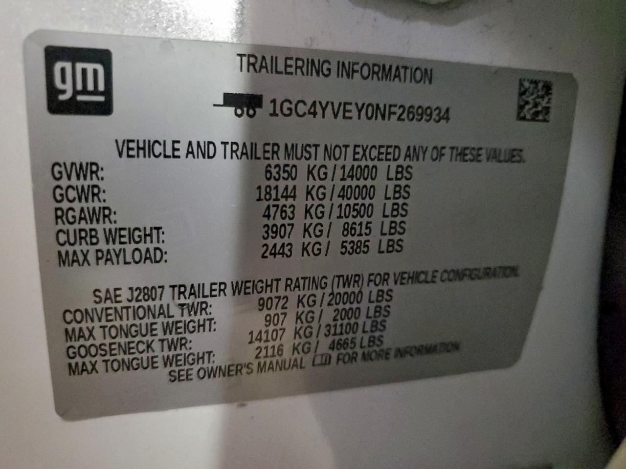 2021 Chevrolet Silverado K3500 High Country VIN: 1GC4YVEY0NF269934 Lot: 93507915