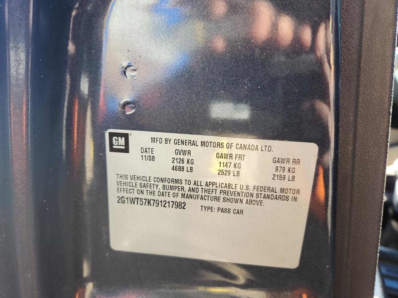 2009 Chevrolet Impala 1Lt VIN: 2G1WT57K791217982 Lot: 92837415