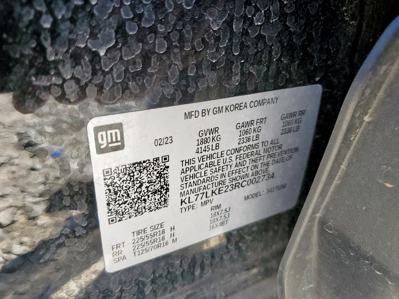 2024 Chevrolet Trax Activ VIN: KL77LKE23RC002734 Lot: 92114285