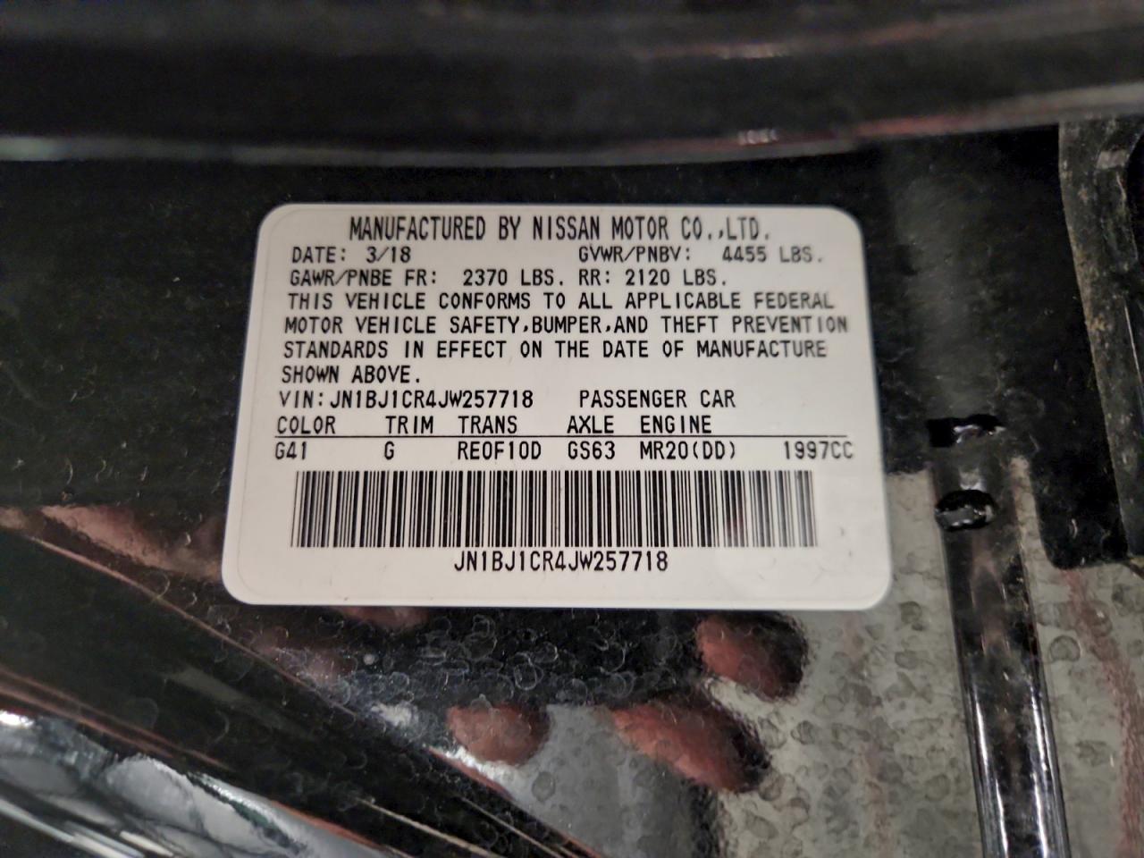 2018 Nissan Rogue Sport S VIN: JN1BJ1CR4JW257718 Lot: 91828465