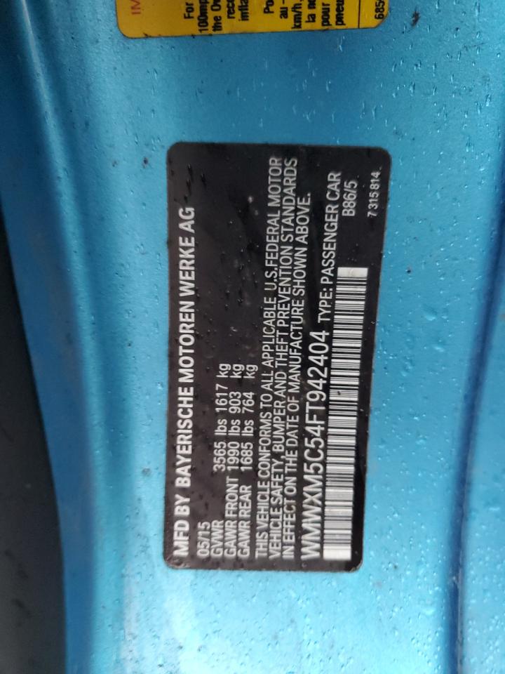 2015 Mini Cooper VIN: WMWXM5C54FT942404 Lot: 90758955