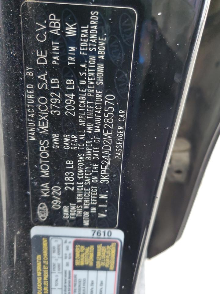 2021 Kia Forte Fe VIN: 3KPF24AD2ME285570 Lot: 92274225