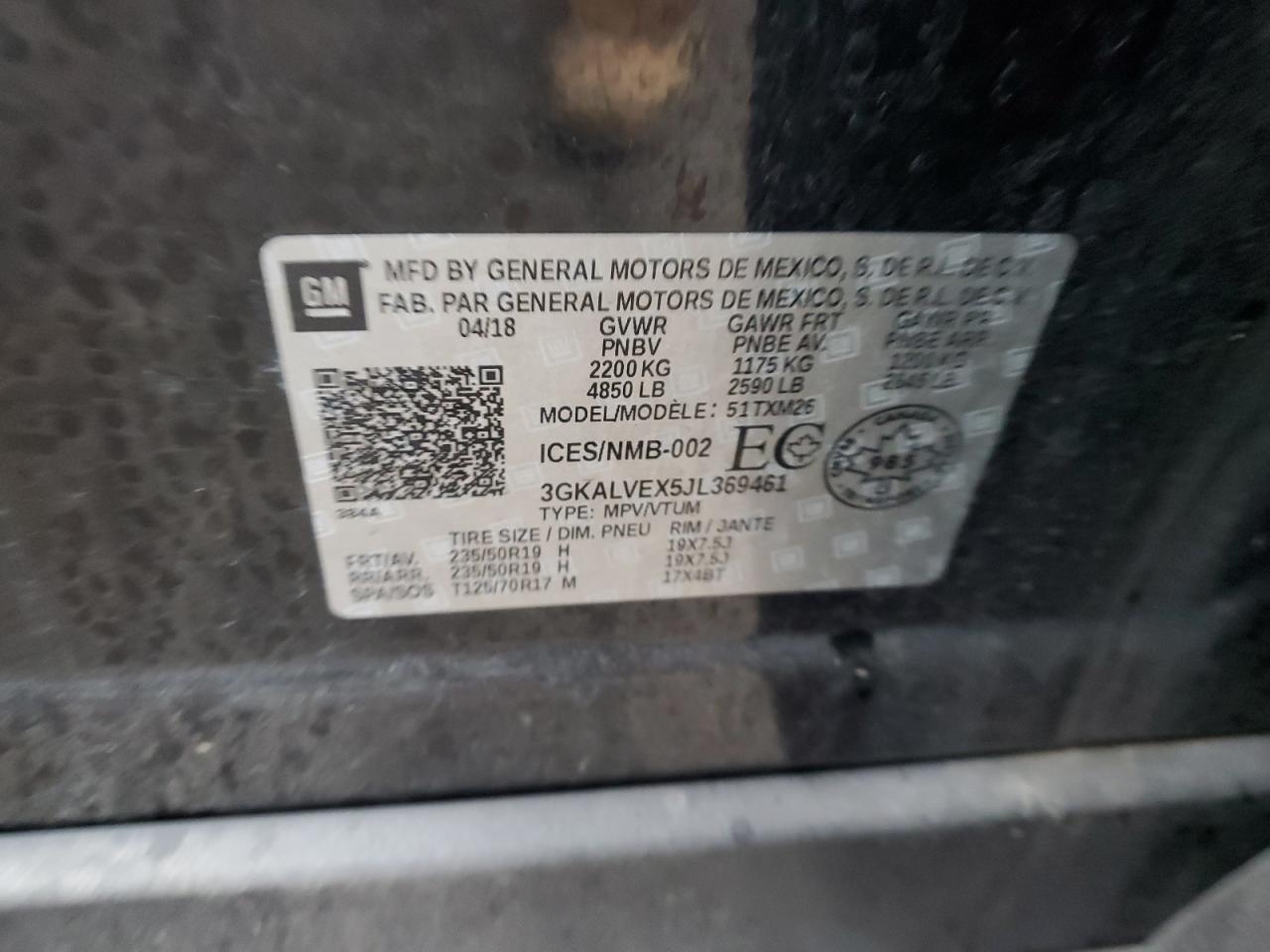 2018 GMC Terrain Slt VIN: 3GKALVEX5JL369461 Lot: 93487105