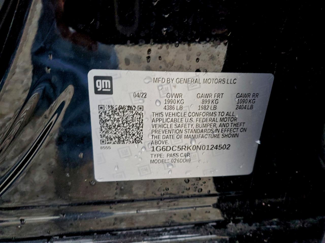 2022 Cadillac Ct4 Sport VIN: 1G6DC5RK0N0124502 Lot: 94318735