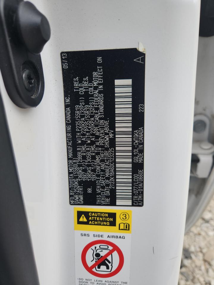 2013 Lexus Rx 350 VIN: 2T2ZK1BA6DC123225 Lot: 93495355