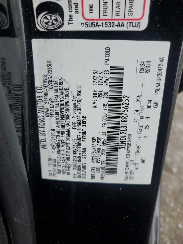 2011 Lincoln Mkz Hybrid VIN: 3LNDL2L31BR756252 Lot: 92631905