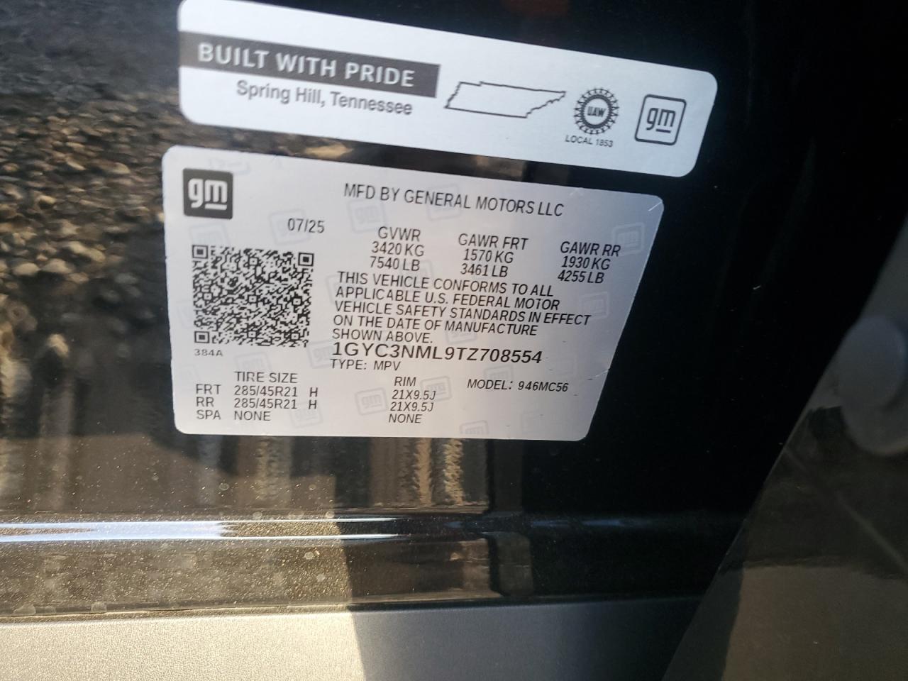 2026 Cadillac Vistiq Sport VIN: 1GYC3NML9TZ708554 Lot: 91920495