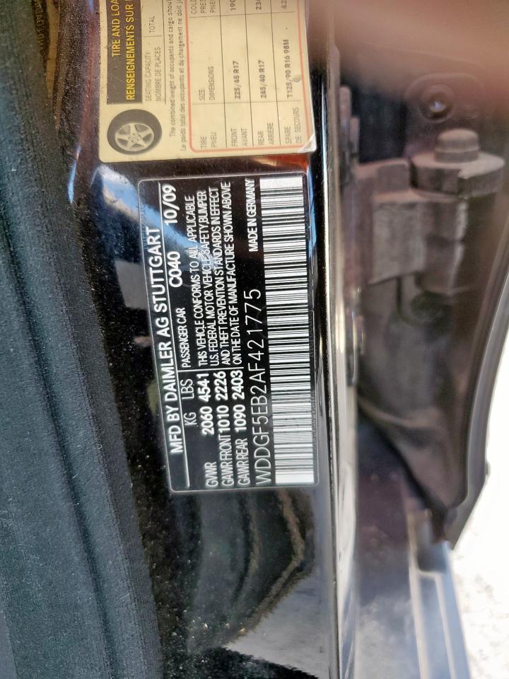 2010 Mercedes-Benz C 300 VIN: WDDGF5EB2AF421775 Lot: 92930735