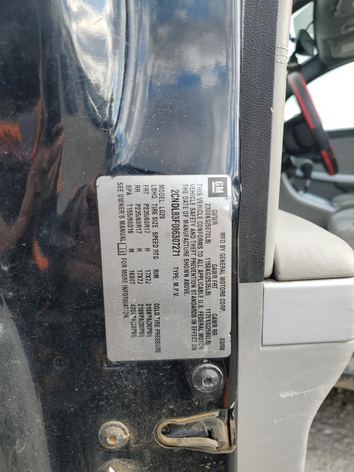 2008 Chevrolet Equinox Ltz VIN: 2CNDL83F086307271 Lot: 91898915