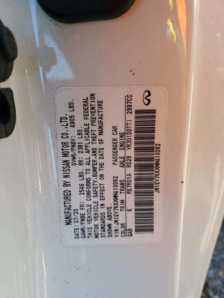 2021 Infiniti Q60 Luxe VIN: JN1EV7KKXMM410062 Lot: 93206565