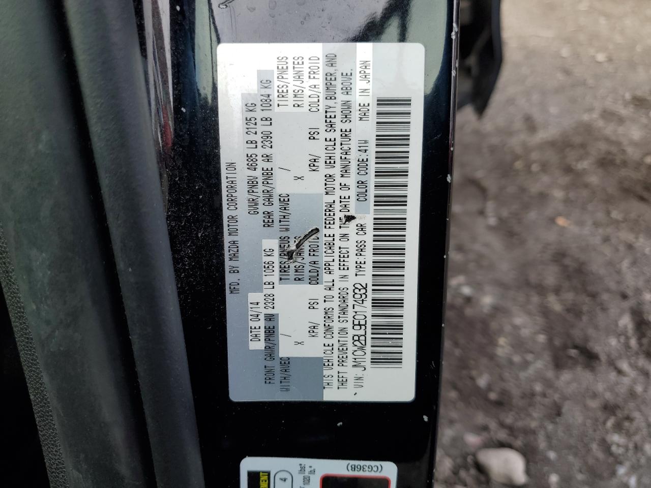 2014 Mazda 5 Sport VIN: JM1CW2BL9E0174932 Lot: 93088595